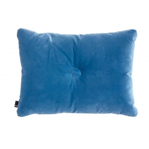 HAY Dot Cushion 1 Knoop Velours Kussen - Blauw