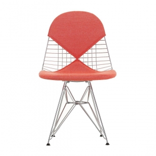 Vitra Wire Chair DKR-2 - Chroom/Poppy Red Ivoor