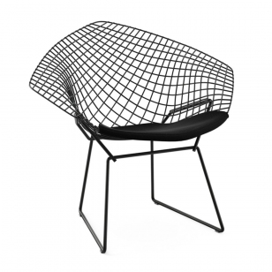 Knoll Diamond Lounge Chair Zwart - Ultrasuede Black Onyx