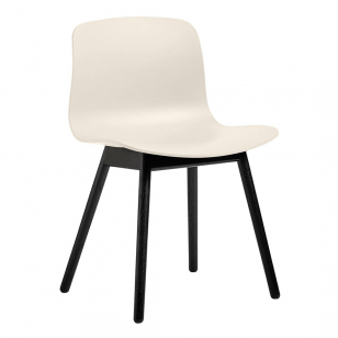 HAY About A Chair AAC 12 Stoel Zwart Gelakt Crème Wit