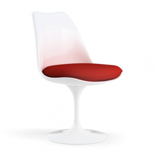 Knoll International Tulip Chair White - Cato Fire Red