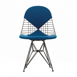 Vitra Wire Chair DKR-2 Gestoffeerd - Basic Dark/Blauw Veenbruin