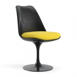 Knoll International Tulip Chair Zwart - Ultrasuede Sunshine