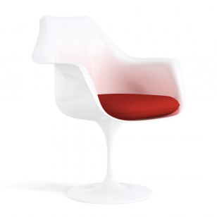 Knoll Tulip Armchair Wit - Cato Fire Red