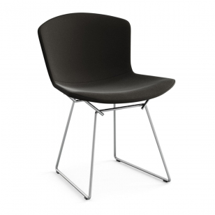 Knoll Bertoia Side Chair Chroom Full Up - Ultrasuede/Black Onyx