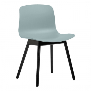 HAY About A Chair AAC 12 Stoel Zwart Gelakt Dusty Blauw