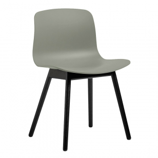 HAY About A Chair AAC 12 Stoel Zwart Gelakt Dusty Groen