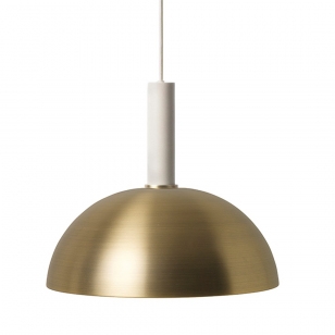 Ferm Living Collect Dome High Hanglamp Lichtgrijs Messing