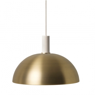 Ferm Living Collect Dome Low Hanglamp Lichtgrijs Messing