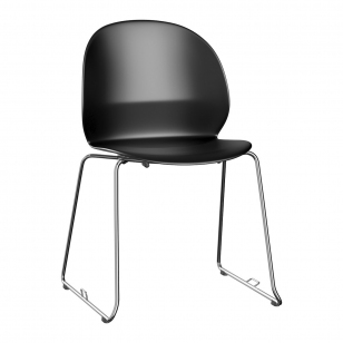 Fritz Hansen N02 Recycle stoel met slede onderstel - Zwart - Koppelbaar