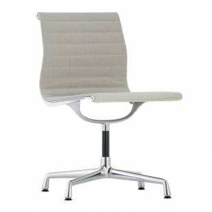 Vitra Aluminium Chair EA 105 - Hopsak Warm Grijs / Ivory - Chroom