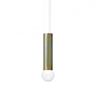 Brokis Prisma Single Hanglamp - Glad Zink / Transparant - Ø15 x h. 83 cm.