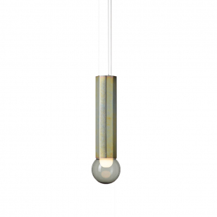 Brokis Prisma Single Hanglamp - Glad Zink / Smoke Grey - Ø18 x h. 66 cm.
