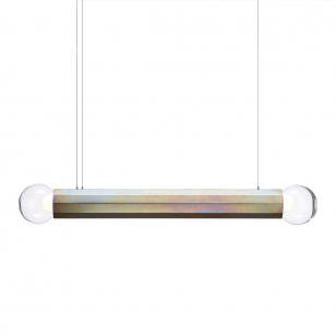 Brokis Prisma Double Hanglamp - Glad Zink / Transparant - l. 125,5 x h. 15 cm.