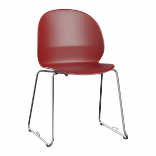 Fritz Hansen N02 Recycle stoel met slede onderstel - Rood - Koppelbaar