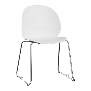 Fritz Hansen N02 Recycle stoel met slede onderstel - Wit - Koppelbaar
