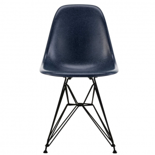 Vitra Eames Fiberglass Chair DSR - Navy Blue/Basic Dark
