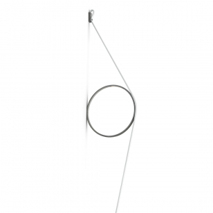 FLOS WireRing Wandlamp Witte Kabel - Grijze Ring
