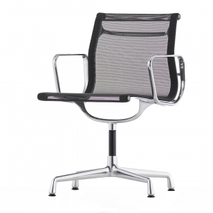 Vitra Aluminium Chair EA 104, draaibaar - Netweave Zwart