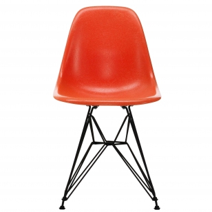 Vitra Eames Fiberglass Chair DSR - Red Orange/Basic Dark