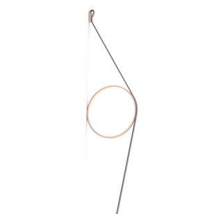 FLOS WireRing Wandlamp Grijze Kabel - Roze Ring