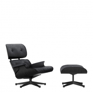 Vitra Eames Lounge Chair + Ottoman - Black Edition