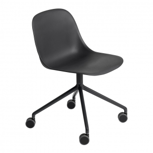 Muuto Fiber Side Chair Bureaustoel, Niet Verstelbaar - Zwart/Zwart