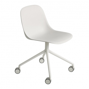 Muuto Fiber Side Chair Bureaustoel, Niet Verstelbaar -Wit/Wit