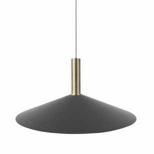 Ferm Living Collect Angle Zwart High Hanglamp - Messing