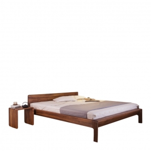 Artisan invito Bed Europees Walnoot - Naturel Olie - 180x200 cm / incl. Lattenbodems