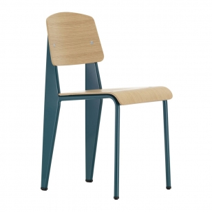 Vitra Standard Chair - Naturel Eiken / Bleu Dynastie