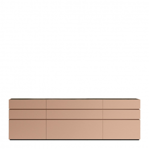 Interlübke Just Cube Kastsysteem - Rosequartz / afdekblad kalksteen Graphito Brown / Antraciet