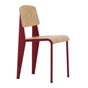 Vitra Standard SP Chair Stoel Naturel Eiken Japanese Red