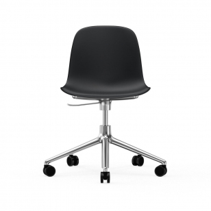 Normann Copenhagen Form chair draaistoel, 5 W bureaustoel zwart, aluminium, wielen