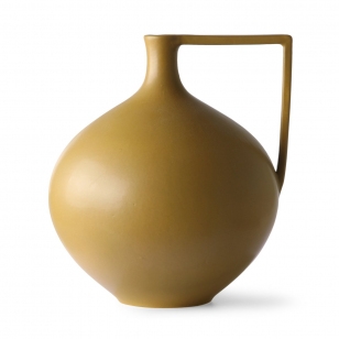 HK Living Ceramic Jar vaas L 26,5 cm Mustard