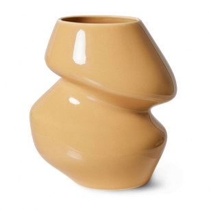 HK Living Ceramic organic vaas small 19 cm Cappuccino