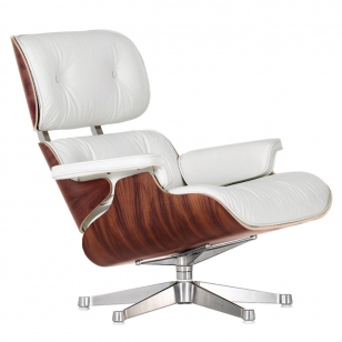Vitra Eames Lounge Chair - Santos Palisander/Snow Leather/Chrome