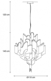 Terzani - Hanglamp Stream J50S Zwart nikkel Metaal