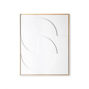HKliving Framed Relief Kunstlijst - White - Large