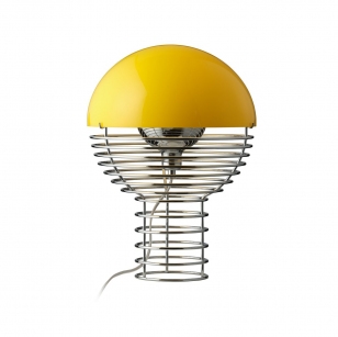 Verpan Wire tafellamp Ø30 cm Chrome-yellow