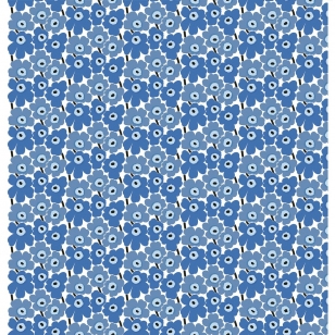 Marimekko Mini-Unikko stof Blauw-wit