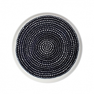 Marimekko Räsymatto bord Ø 20 cm zwart-wit, kleine stippen