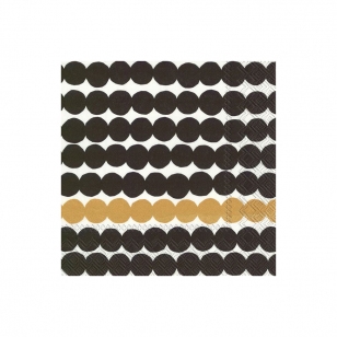 Marimekko Räsymatto servet 33x33 cm 20-pack Zwart-goud