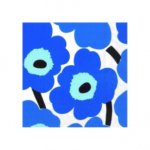Marimekko Unikko servet 40x40 cm 20-pack Blauw