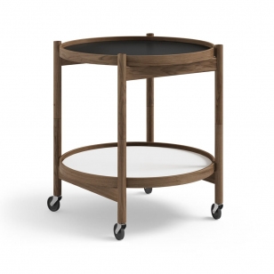 Brdr. Krüger Bølling Tray Table model 50 roltafel base, rookgeolied eikenhouten onderstel
