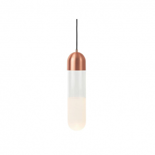 Mater Firefly hanglamp copper, glas/gezandstraalde glazen kap