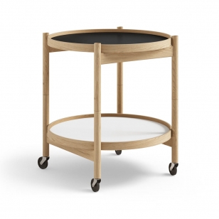 Brdr. Krüger Bølling Tray Table model 50 roltafel base, geolied eikenhouten onderstel