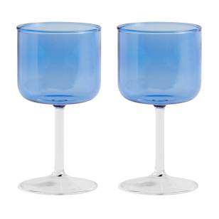HAY Tint wijnglas 25 cl 2-pack Blauw-transparant