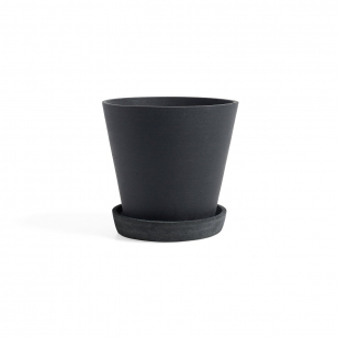 HAY HAY Flowerpot with saucer pot L 17.5 cm Zwart
