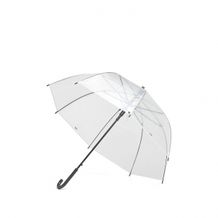 HAY Canopy paraplu clear, zwart aluminium handvat